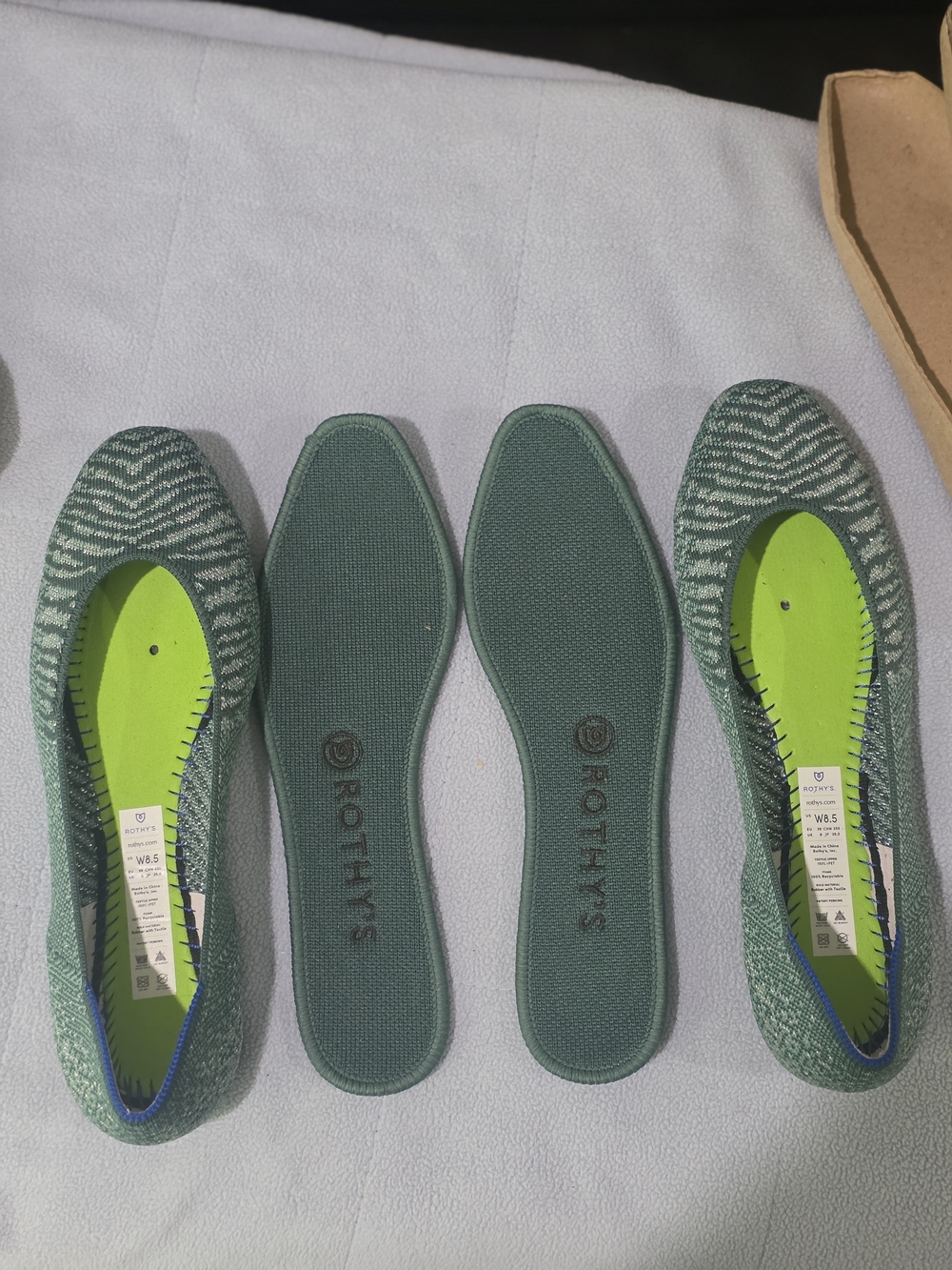 Rothy's Green Knit Ballet Flats - Picture 2 of 3